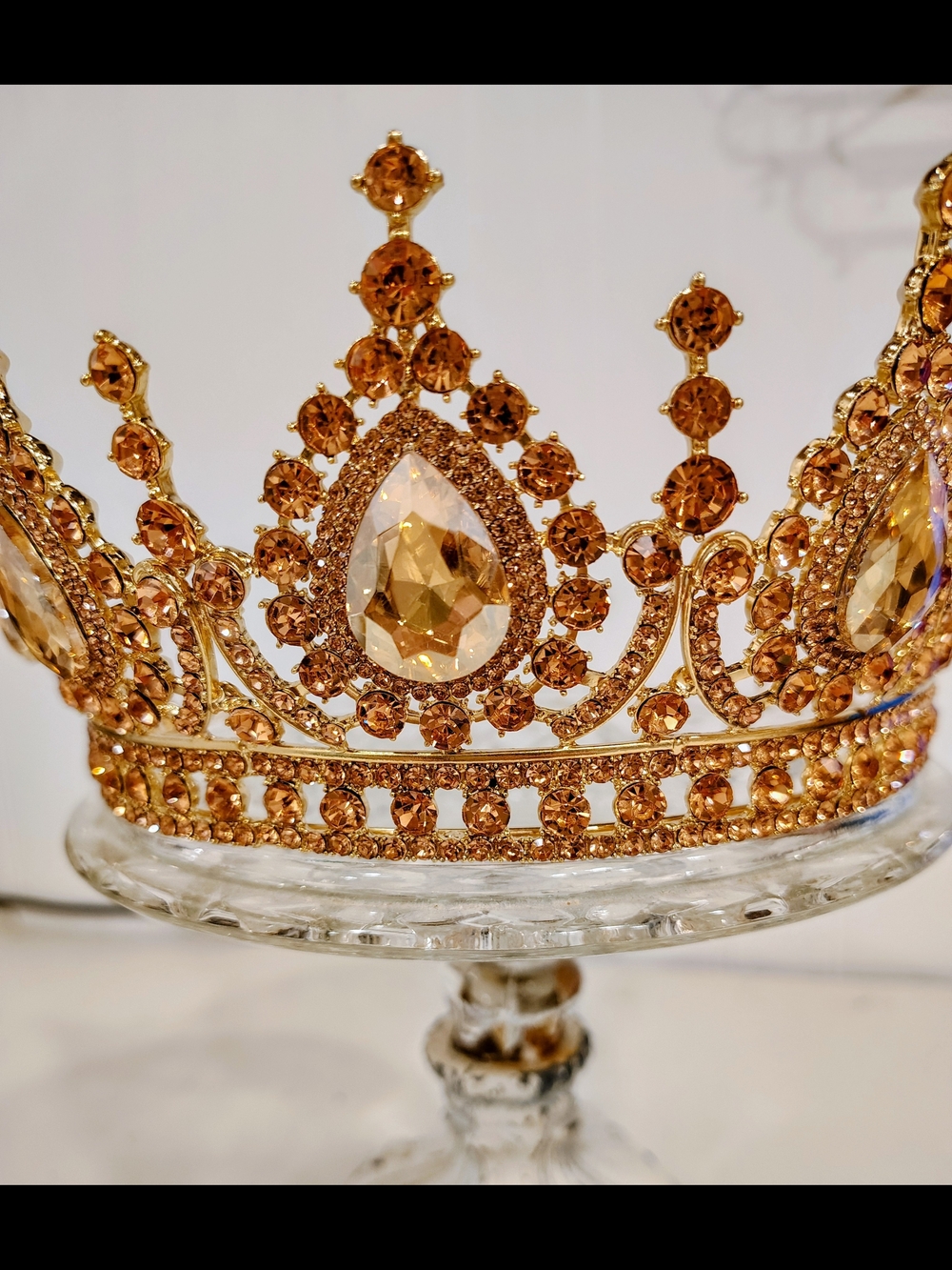 Elegant Gold Crystal Decorative Tiara - Home Accents